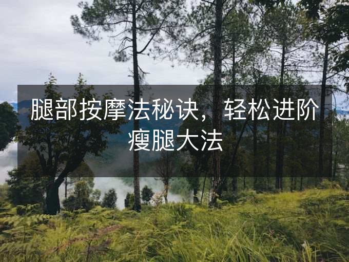 腿部按摩法秘诀,轻松进阶瘦腿大法 腿部按摩法秘诀,轻松进阶瘦腿大法